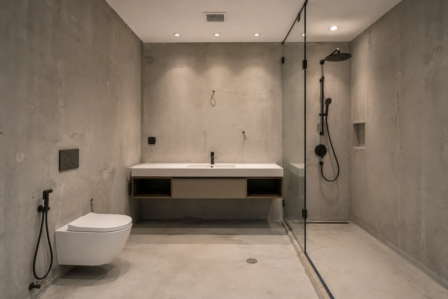 Bathroom before finishes and fittings refurbishment