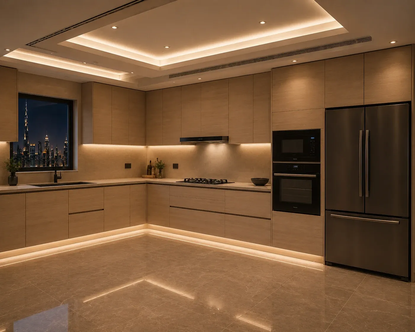 Modern kitchen after cabinet and interior refurbishment