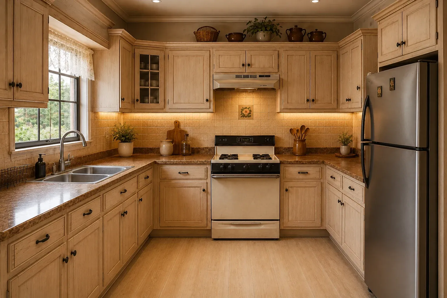 Kitchen cabinets upgraded with architectural vinyl wrapping