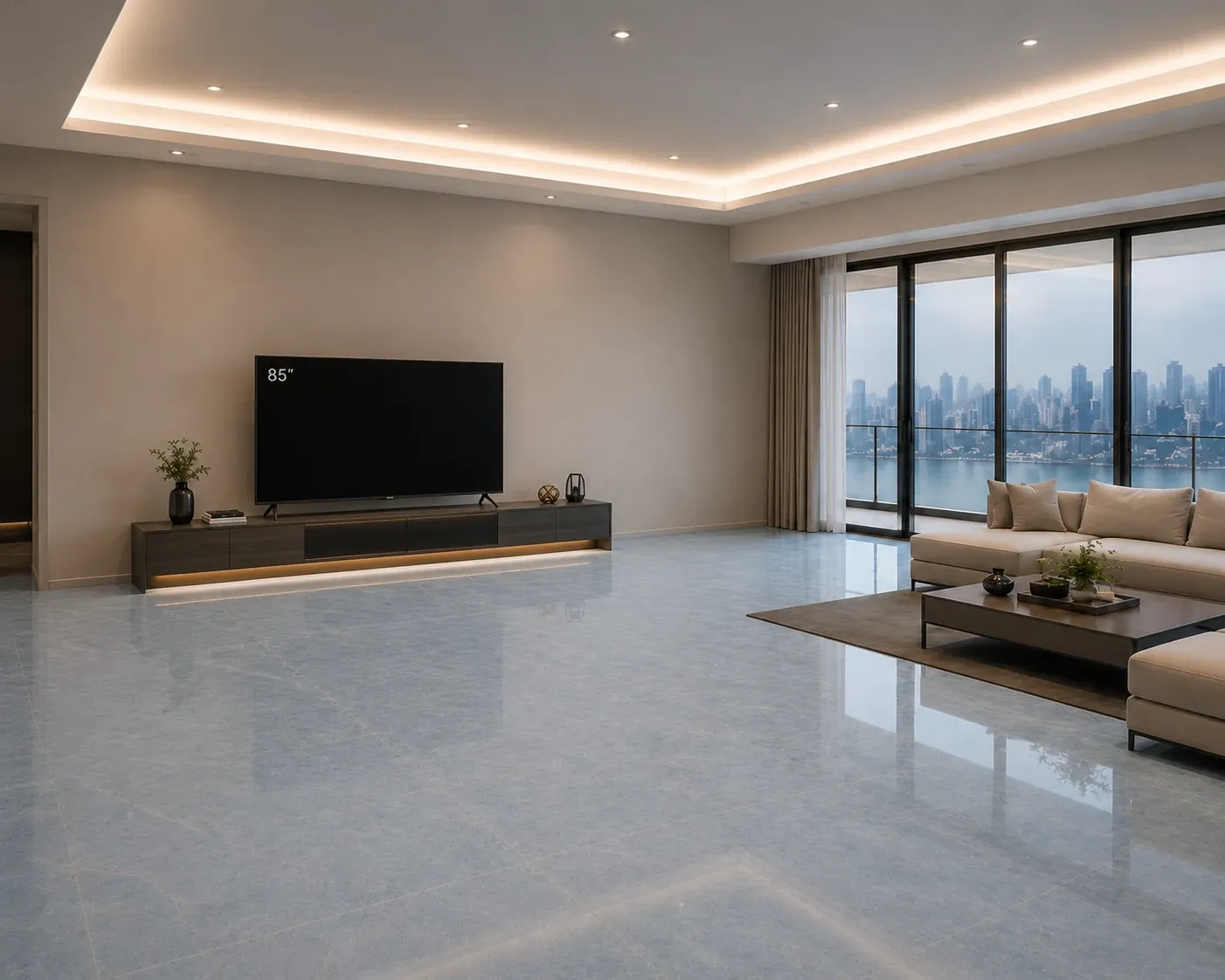 Living area before TV feature wall transformation